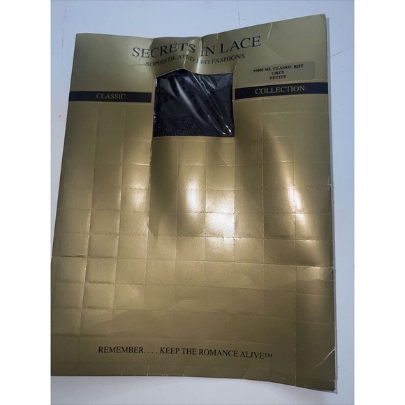 Rare Secrets In Lace #99001 Vintage Dot stockings, gray , size Small - Picture 1 of 4